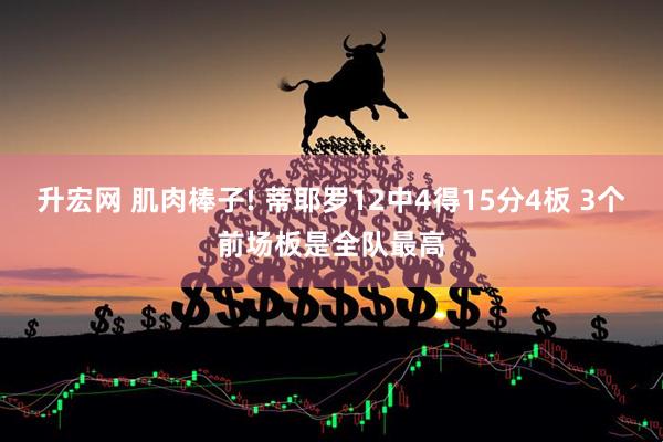 升宏网 肌肉棒子! 蒂耶罗12中4得15分4板 3个前场板是全队最高