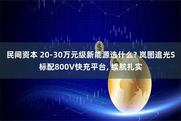 民间资本 20-30万元级新能源选什么? 岚图追光S标配800V快充平台, 续航扎实