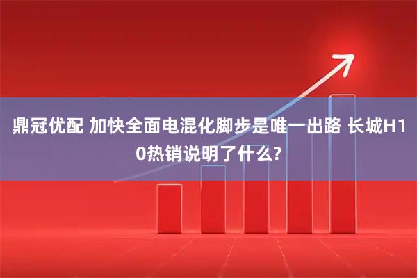 鼎冠优配 加快全面电混化脚步是唯一出路 长城H10热销说明了什么?